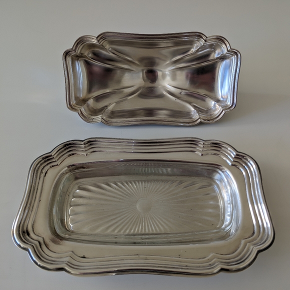 Vintage Chadwick Silver & Glass Butter Dish International Silverplate Co 1587 - Picture 7 of 8